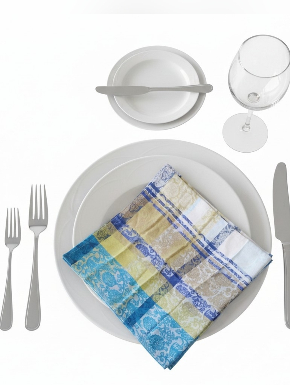 Floral Plaid Dining Napkin French Inspired